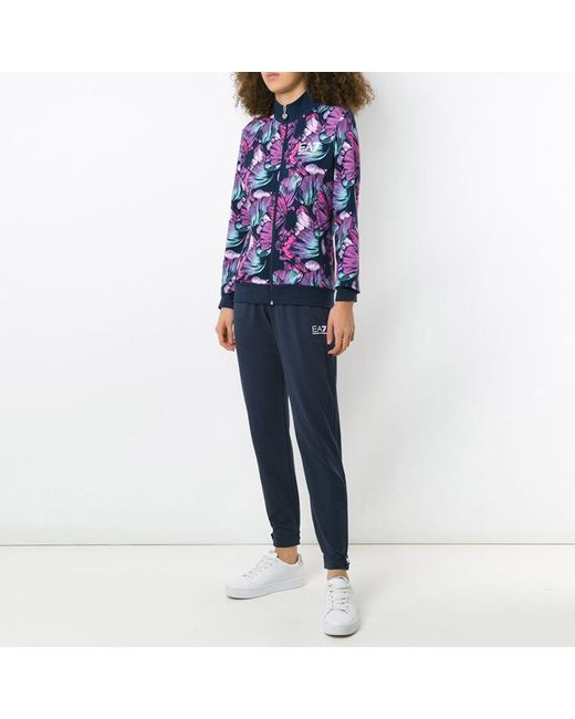 EA7 Purple Logo Casual Coat
