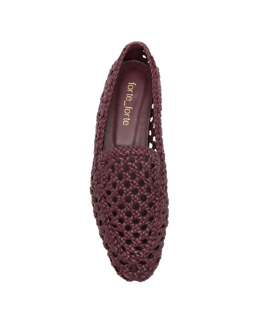 Forte_forte Purple Woven Openwork Loafers