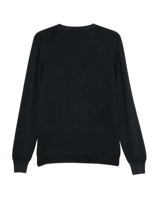 Gran Sasso Black V-Neck Knitwear for men