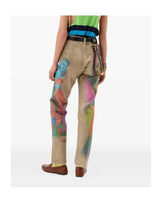 Versace Green Printed Jeans