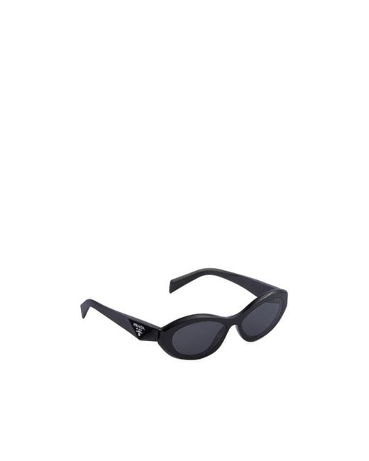 Prada White Eyewear Oval Frame Sunglasses