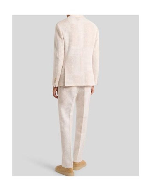 Etro Natural Wool-Blend Patchwork Blazer for men