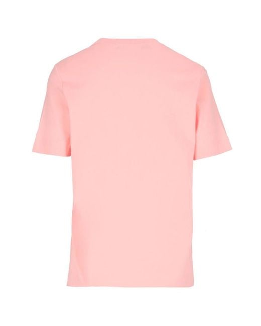 Moschino Pink Logo-Patch Cotton T-Shirt