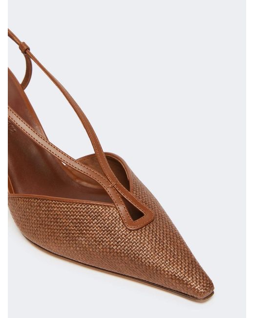 Max Mara Brown Pointed Toe Slingback Pumps