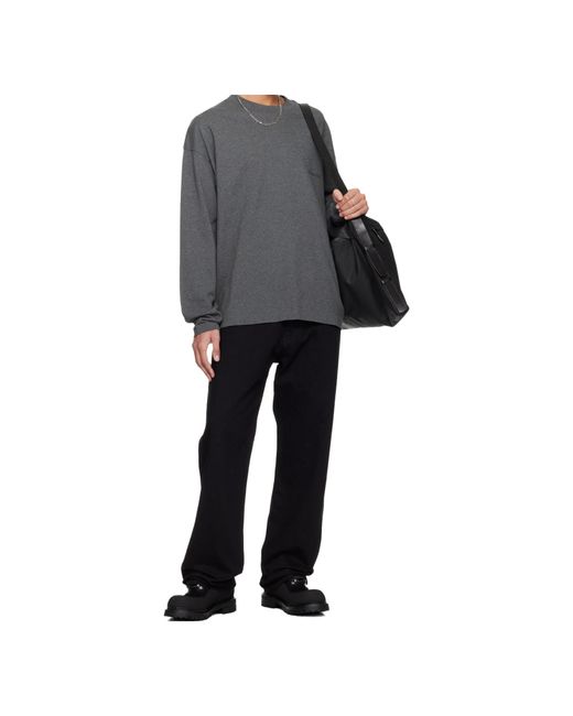 Fear Of God Gray Embroidered Long-Sleeved T-Shirt for men