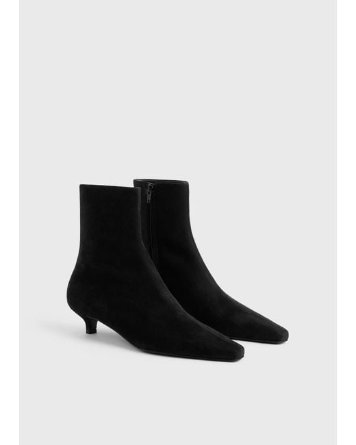 Totême  Black Totême Slim Ankle Kitten-Heel Boots