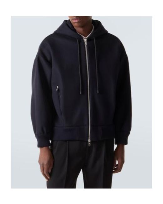 Simone Rocha Blue Embellished Wool-Blend Hoodie for men