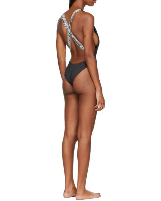 Off-White c/o Virgil Abloh Black Logo Brands Swimsuit