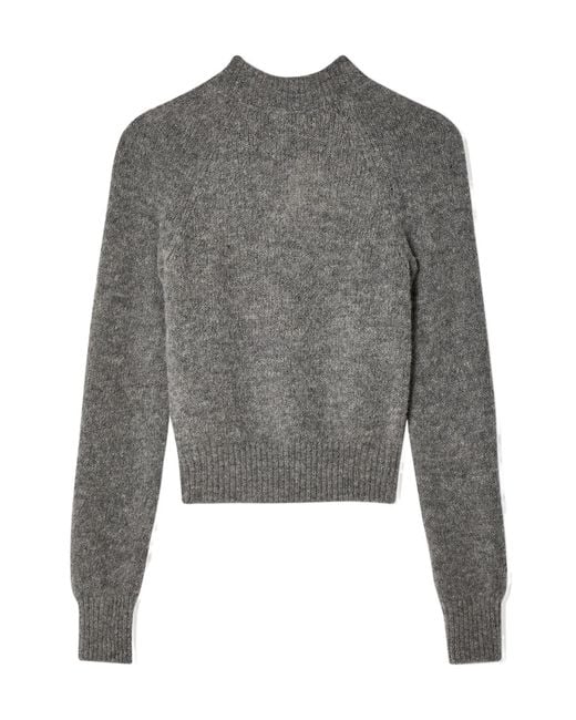 Dries Van Noten Gray Round-Neck And Long-Sleeved Sweater