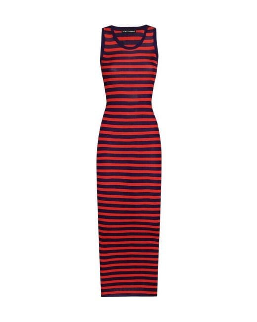 Dolce & Gabbana Red Ribbed Dress