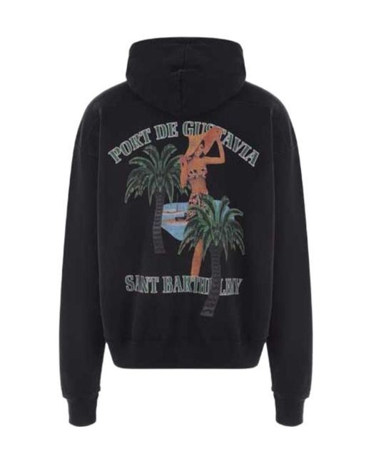 Rhude Blue Logo-Print Long-Sleeve Hoodie for men