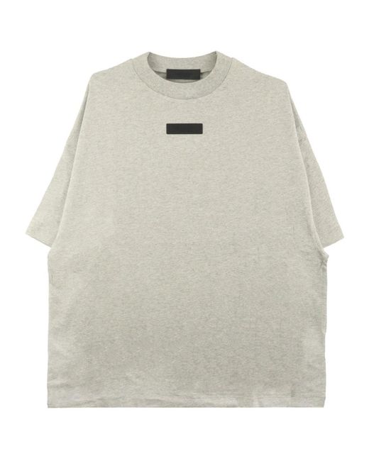 Fear Of God Gray Logo-Appliqué Cotton T-Shirt for men