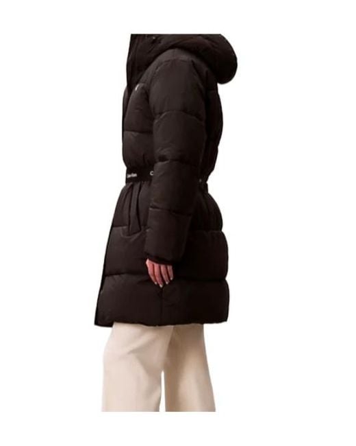 Calvin Klein Black Belted Coat