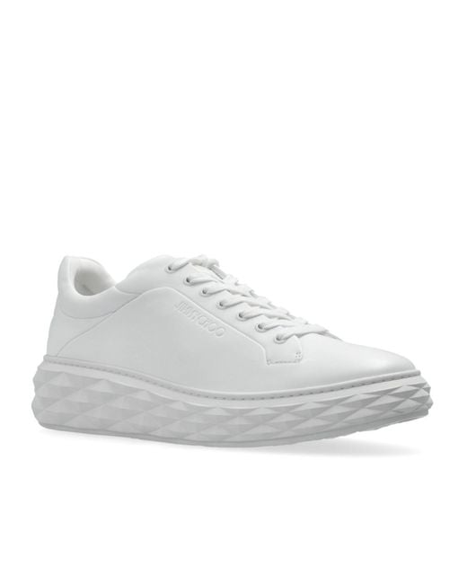 Jimmy Choo White Diamond Maxi Leather Sneakers for men