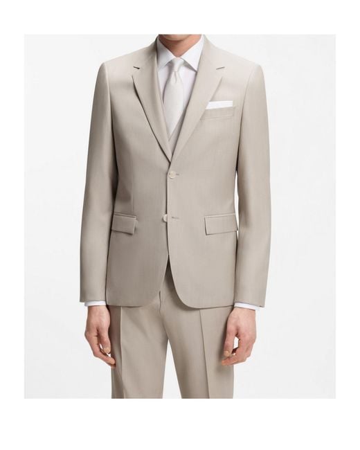 Boss Gray Boss Three-Piece Tailored Suit for men