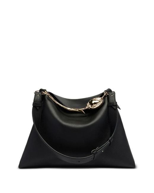 Erdem Black Bloom Large Shoulder Bag