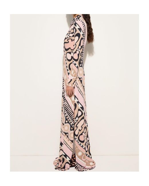 Emilio Pucci White Pucci Soleil Print Long Shirt Dress
