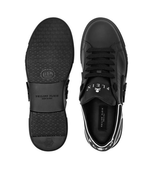 Philipp Plein Black Hexagon Low-Top Sneakers for men