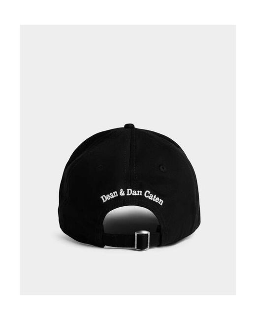 DSquared² Black Logo Embroidered Baseball Cap for men