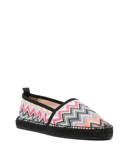 Missoni Brown Chevron-Knit Espadrilles
