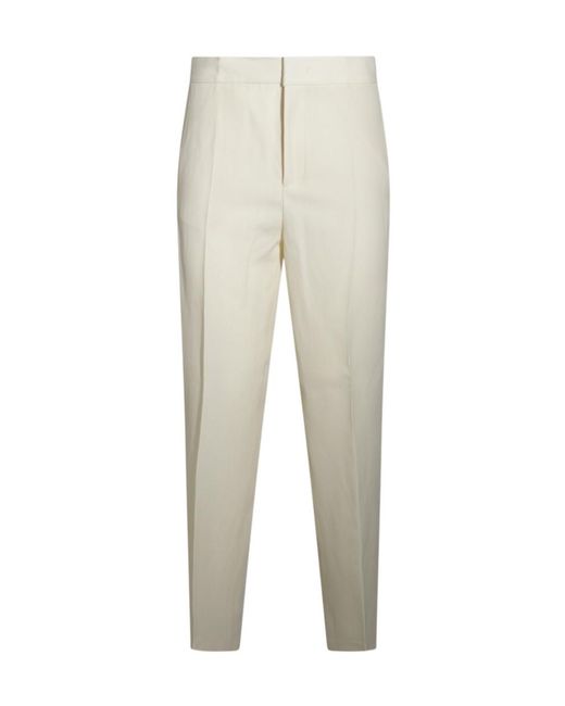 Fabiana Filippi Natural Regular Fit Cropped Trousers