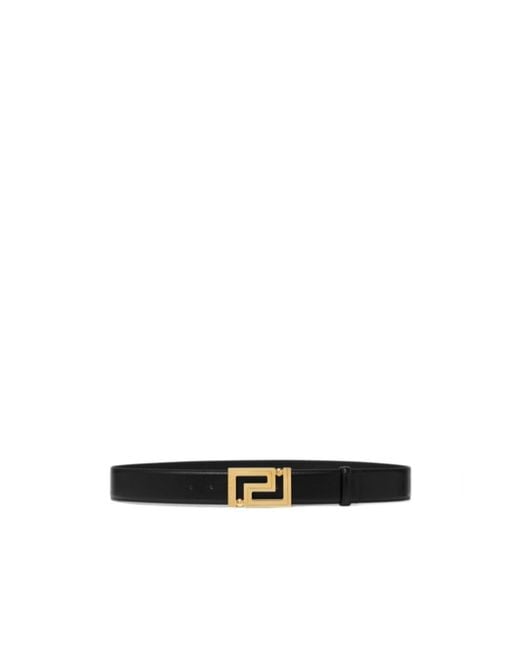 Versace White Greca Logo Engraved Belt for men