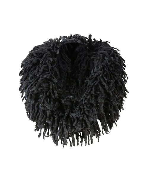 The Attico Black The Fringed Pullover Knitted Scarf