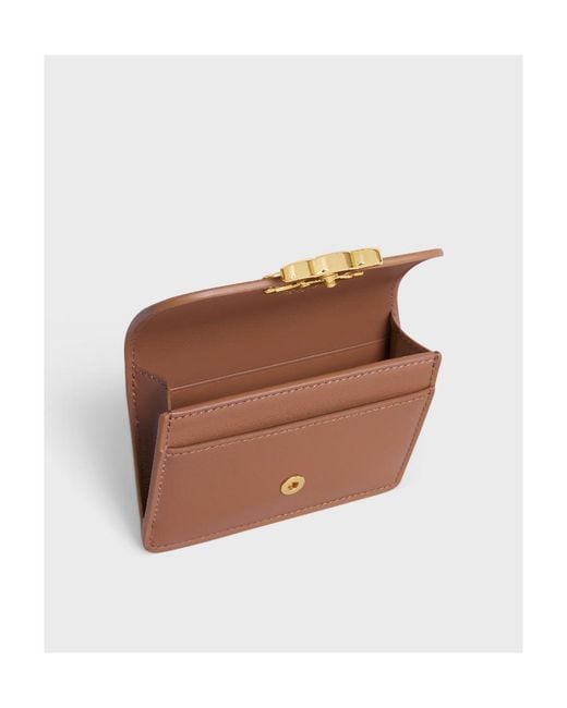 Céline White Card Holder Triomphe