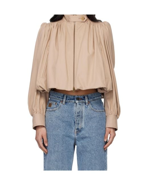 Chloé Natural Boule Gathered Jacket