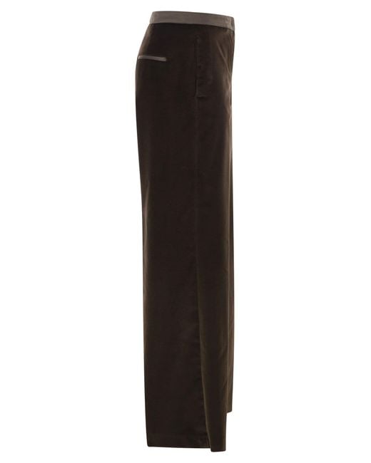Peserico Black Straight-Leg Casual Trousers