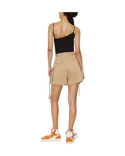 Off-White c/o Virgil Abloh Natural Gabardine Cargo Shorts