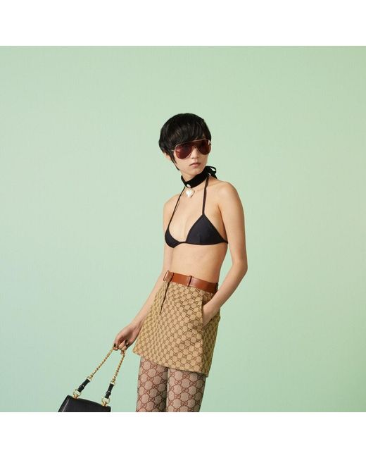 Gucci Black Two-Piece Stretched Bikini Set