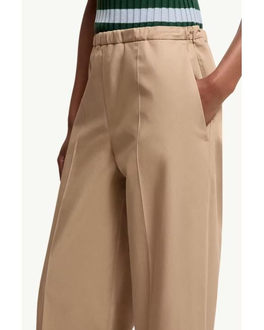 Moncler Natural Logo Patch Straight-Leg Trousers