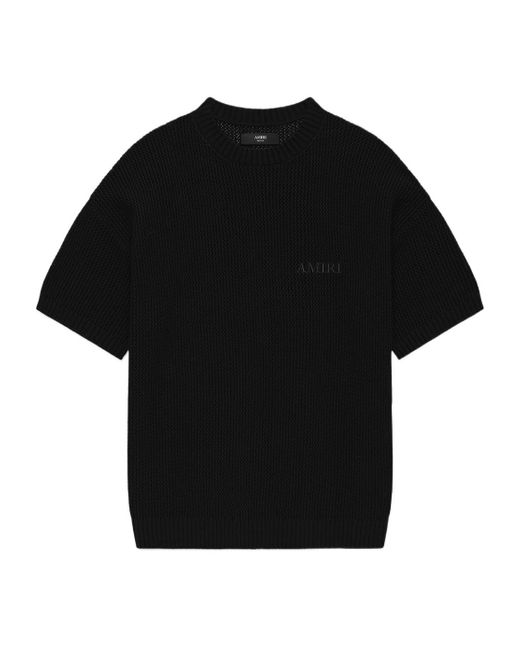 Amiri Black Woven Mesh T-Shirt for men