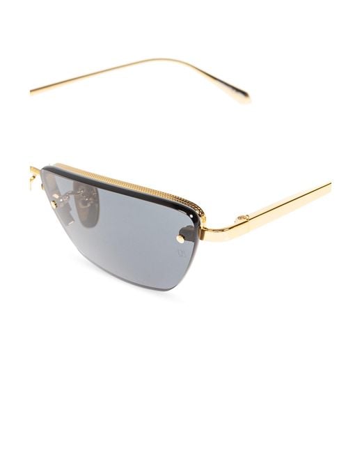 Linda Farrow White Cleo Rectangular Frame Sunglasses