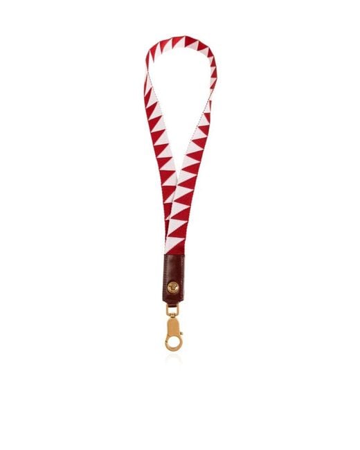 Versace Red Patterned Lanyard Keychain for men