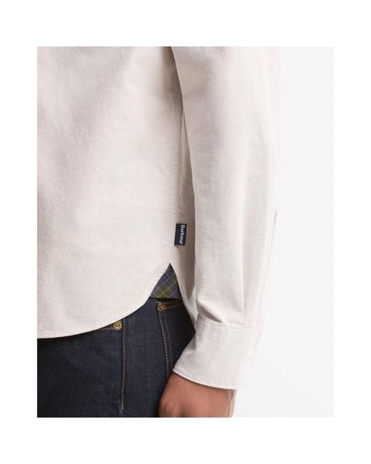 Barbour Gray Buttondown Plain Shirt for men
