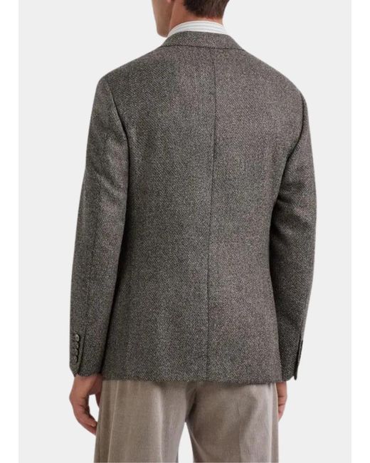 Canali Gray Single-Breasted Coat for men