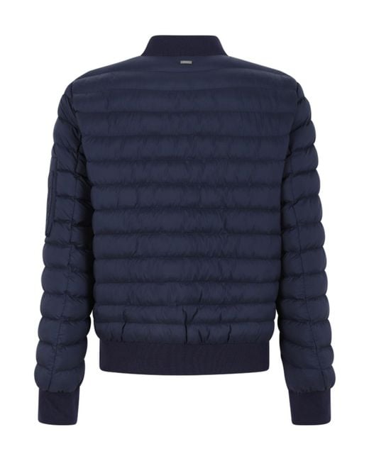 Herno Black Quilted Bomber Down Jacket for men