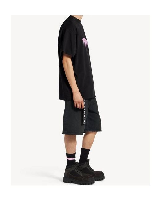 Balenciaga Black Printed T-Shirt for men