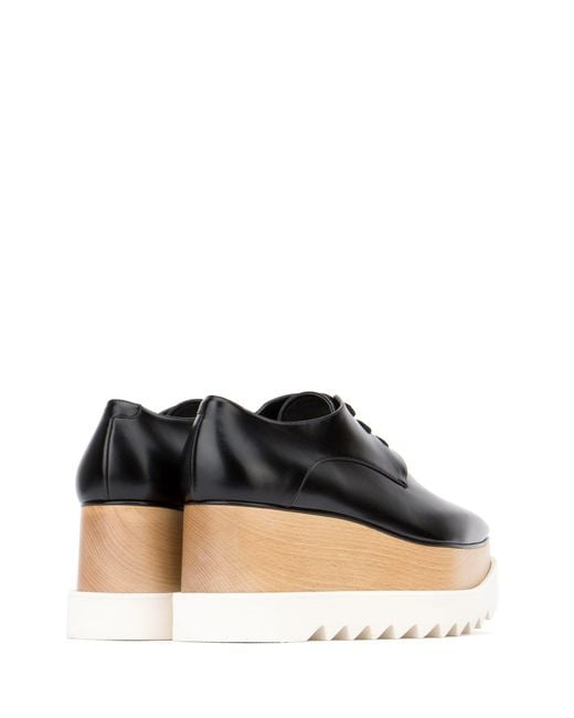 Stella McCartney Black Elyse Lace-Up Platform Shoes