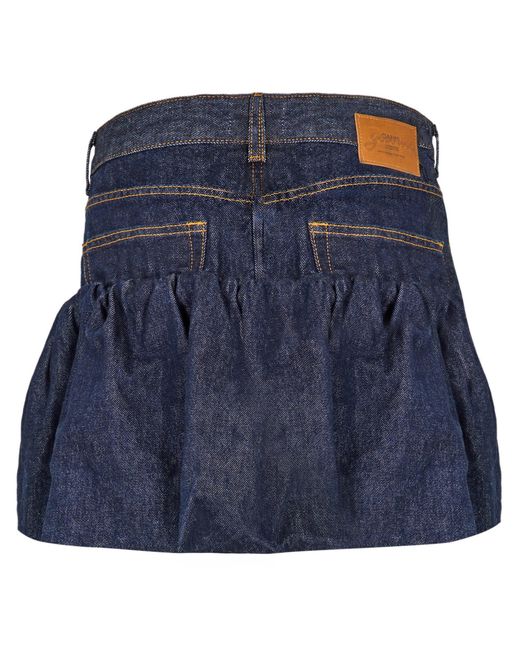 Ganni Blue Short Bubble Skirt