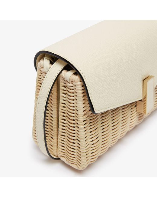 Valextra Natural Iside Wicker Clutch