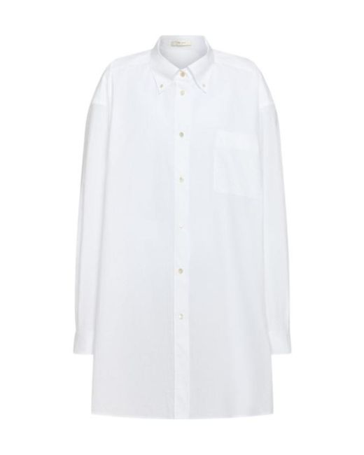 The Row White Victoria Oversize Cotton Poplin Shirt