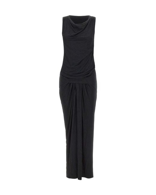Entire studios Black Draped Sleeveless Dress
