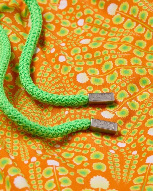 Vilebrequin Yellow Mosaic Urchin Drawstring Swim Shorts for men