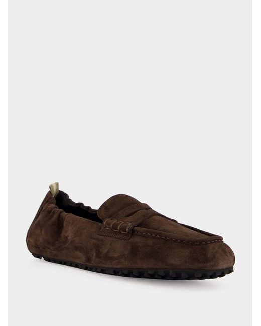 Officine Creative Brown Travis Suede Loafers for men