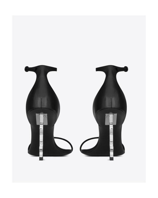 Saint Laurent White Opyum Square-Toe Sandals