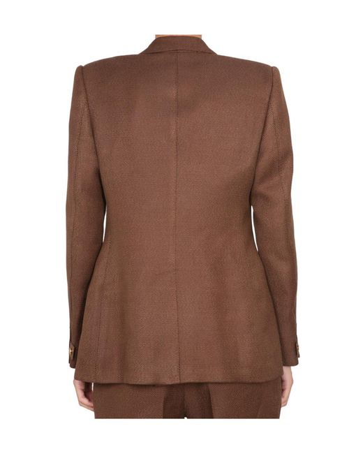 Tom Ford Brown Padlock Single-Breasted Blazer