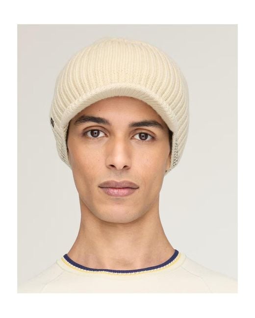 Y-3 Natural X Wales Bonner Ribbed-Knit Beanie Hat for men